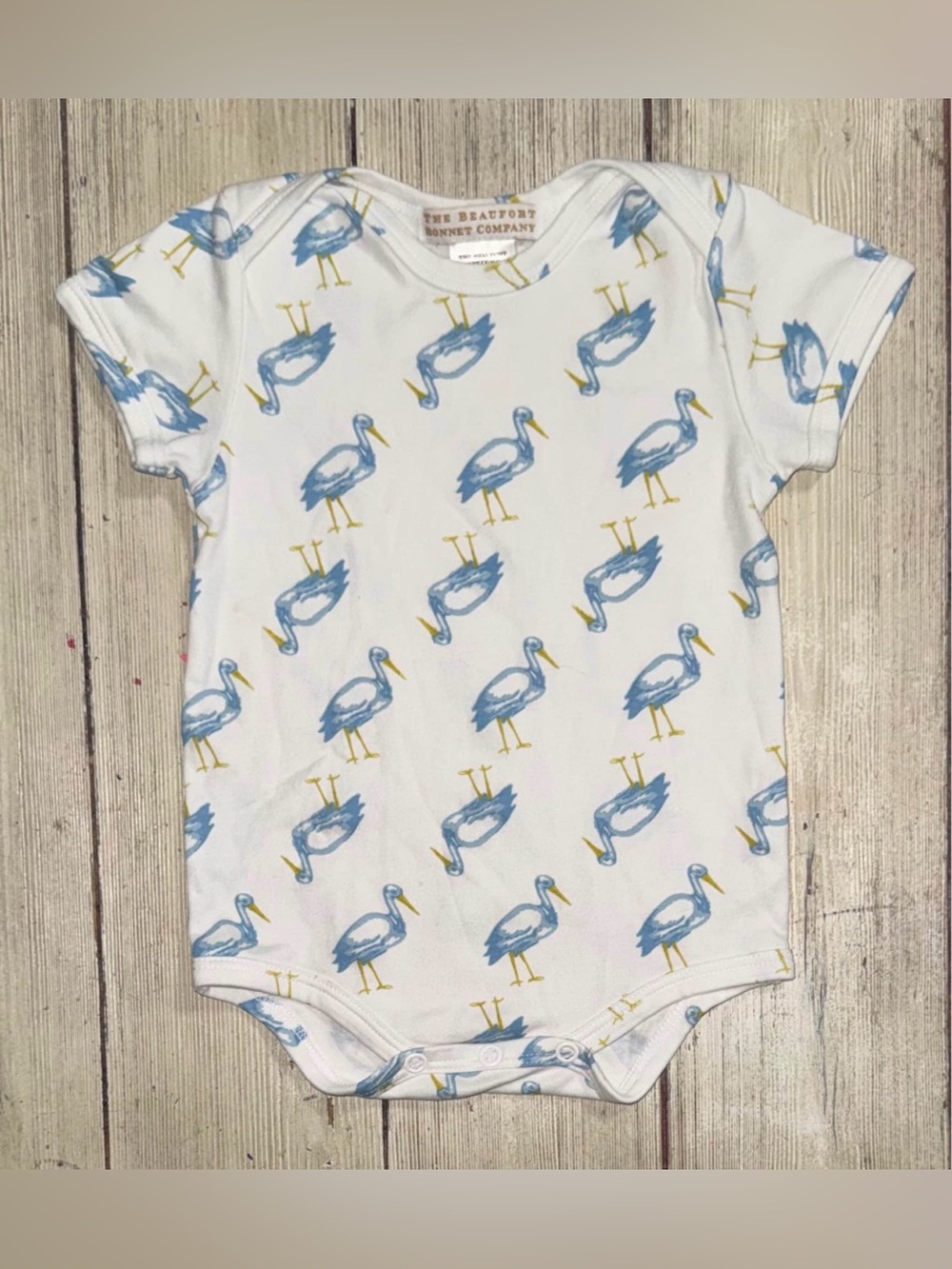 The Beaufort Bonnet Company Baby Boy 12-18m Walt Onesie Sir Proper Stork pima